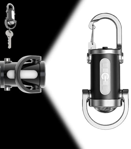 Mini linterna llavero, 1200 lm, superbrillante, resistente al agua, Lumilink, LED ultrabrillante, con batería externa y 3 modos for exteriores, camping y senderismo(Negro)