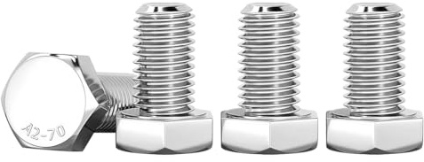 Drenky Bullone Esagonale M6 Acciaio Inossidabile A2 V2A M6 x 10mm Vite a Testa Esagonali DIN 933 Bulloni per Riparazione Mobili, Assemblaggio Auto e Macchinari, Argento, 10 Pezzi