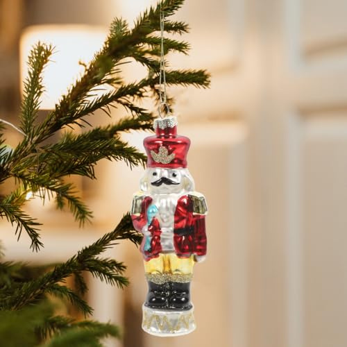 Cabilock Ornamento schiaccianoci in vetro unico appeso soldato decorazione per albero di Natale elegante palla di vetro per decorazioni per la casa vacanze e bomboniere di Natale