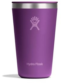 Hydro Flask – All Around Tumbler Press-in Lid 473 ml (16 oz) – Insulated Stainless Steel – Splash-Resistant, Leak-Resistant, Cupholder Compatible – Keeps Drinks Cold 24 Hrs & Hot 12 Hrs – Beachplum