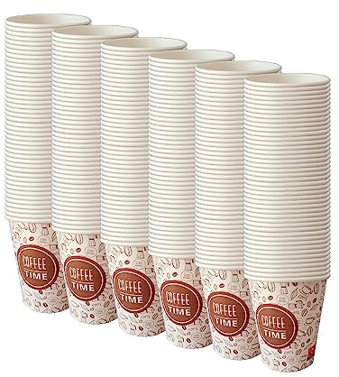 AC ALL CATERING Vasos Desechables de Café Para Llevar - Vasos Cartón para Servir el Café, el Té, Bebidas Calientes y Frías (8 oz - 240 ml, Decorado) - Caja de 1.000 vasos