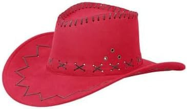 TrendandStylez Cowboyhut Velours – Western Hut für Damen & Herren – Cowboy Kostüm Accessoire in Braun, Schwarz, Weiß, Rot Wilder Westen Karneval, Fasching, Party, Festival Hut