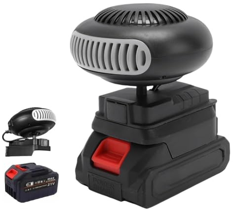 Chauffage a Batterie,Petit Chauffage De Voiture 170 W,,Désembueur De Vitres De Voiture Sans Fil Avec Piles, Pour Camping-Car, Tente, Voiture, Tricycle électrique, Bureau (1*battery, One Size)