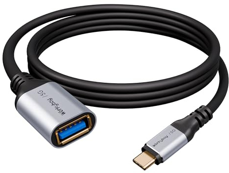 Werkybay Adaptador USB-C a USB-A OTG de 3m, 5Gbps Tipo C Macho a USB A Hembra Cable OTG, Compatible con i-Phone 17/16/15 Serie, i-Pad Pro, MacBook-Pro/Air, Galaxy-S24/S23, P70 etc