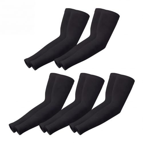 5 Paar arm sleeve Kühlung UV-Schutz Ärmlinge, Tattoo Cover für Damen Herren | UPF 50, leicht & atmungsaktiv, nahtlose Armabdeckungen, Outdoor-Arbeiten, Ideal für Basketball, Baseball, Golf