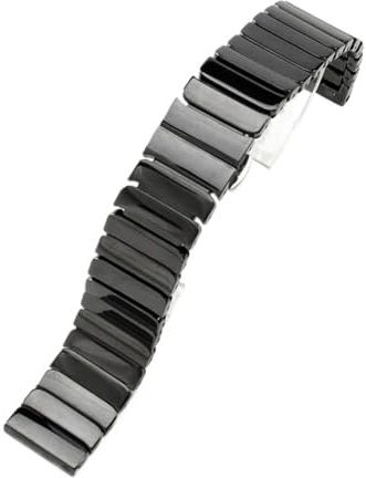 20mm 22mm keramiskt klockbandsbyte Snabbkopplingsrem for kvinnor män(Black 1,22mm)