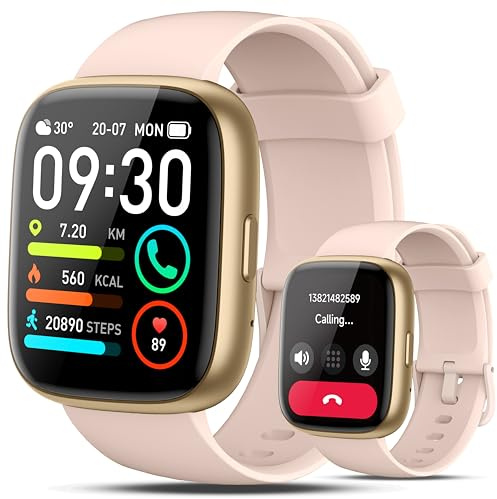 Reloj Inteligente Mujer con Alexa, 1,83 Smartwatch con Llamadas BT, Notificaciones, 110+ Modos Deportivos con Monitor de Sueño/Pulsómetro/Podómetro, Impermeable IP68 Pulsera para Android iOS, Rosa