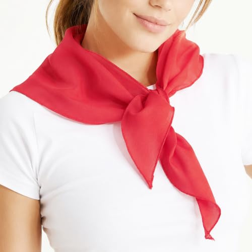 Gokoi Pack 6 Unidades Pañuelo Rojo Fiesta, Pañuelo San Fermín Cuello, Poliéster Ligero y Resistente, Suave y Reutilizable, Ideal para Eventos, Disfraces y Celebraciones, Tamaño 100x70x70 cm