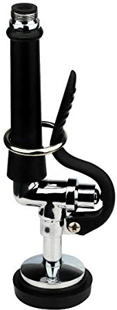 KWODE Pre-rinse Spray Valve Head for All Commercial Kitchen Sink Faucet, High Pressure Dish Sprayer Nozzle with Hand Grip Assembly Replacement Kit for Restaurant Industrial Faucets Black