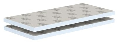 LUX ELEMENTS Bauplatte Fertig zum Verfliesen 125 x 60cm 2 Stk. I Hartschaumplatte 50mm aus expandiertem Polystyrol mit Spezialmörtel Beschichtung I Schimmelresistent