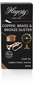 Hagerty Copper, Brass & Bronze Duster 36x55 cm I Bronze & copper polishing cloth I Antioxidation protection I Cleaning cloth for vases copper tableware decorative items musical instruments etc
