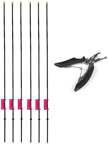 6 Stück Affenkletterer Bissanzeiger Set rot 61cm, Knicklicht geeignet + gratis Angelschere