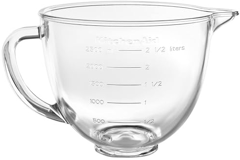 KitchenAid KSM35GB Glasschüssel für 3,5 l Kippkopf-Standmixer, 3,5 l | Passend für KitchenAid Artisan Mini 3,5 Quart Kippkopf-Standmixer, spülmaschinenfest, bequemer Griff