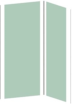 Vente-unique - Lot de 2 panneaux muraux de douche vert clair en aluminium avec profilés - L90 x L120 x H210 cm - ITZIAR