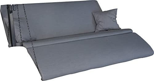 ANGERER Freizeitmöbel GmbH Hollywoodschaukel Auflage Lounge Zip - passend für viele 3-Sitzer Hollywoodschaukeln mit Fußteil - Schaukelauflage Made in Germany (Grau wetterfest)