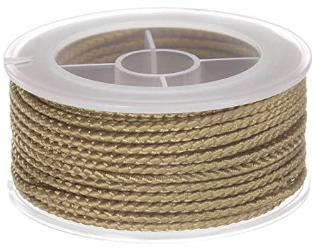 sourcing map Hilo de Nylon, Cuerda de Abalorios de Cordel, Cordón Trenzado Extrafuerte 2mm para Pulseras Joyería Fabricación Bricolaje Artesanías 11M/36 Pies, Camello