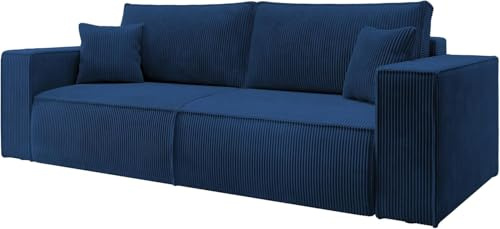 Selsey Sofa Schlafsofa Couch Mit Stauraum Schlaffunktion Pflegeleicht Polyurethanschaum Kordsamt Weich Dunkelblau Farese