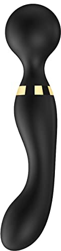 Doppelkopf Vibratoren mit 20+8 Vibrationsmodi für Sie, JFRong G-Punkt Klitoris Nippel Stimulation Handheld Massagestab Massagegerät Wasserdicht Wiederaufladbar SM Erotic Sextoy für Frau Paare(Black)