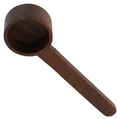Cucchiaino da caffè Multifunzionale in Legno Massello, Calibrato con Precisione in Grammi, Squisito Cucchiaino da caffè Ergonomico in Legno per caffè (Noce Nera Lunga)