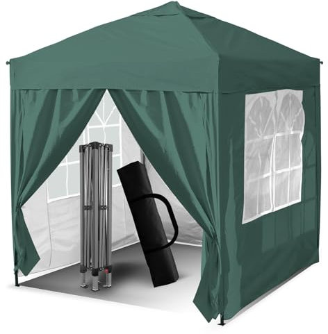3x3m Pop Up Gazebo, Gazebo with Removable Sidewalls, Sturdy Frame, Weather-Resistant Protection, Ideal for Outdoor Events, Parties, and Markets (green)