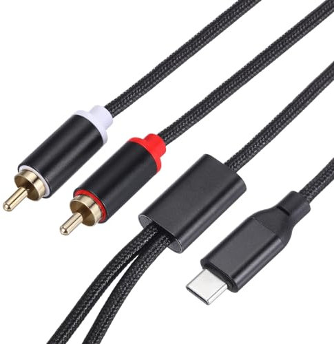 QUARKZMAN Cavo Usb C a 2Rca, Adattatore Jack Maschio da Tipo C a 2Rca Cavo Audio Stereo per Smartphone, Tablet, 1,1 m