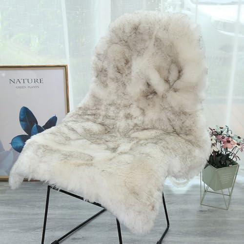 CHUYIX Tapis en peau de mouton synthétique - 60 x 100 cm - Moelleux - Décoration de salon - Tapis en peau d'agneau