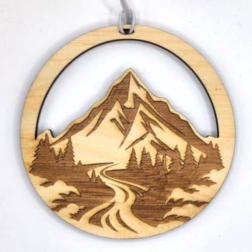 Deodorante per auto con albero di cembro biologico da 5 ml, diversi disegni/motivi, ideale per auto o guardaroba. Profumo naturale per auto (circa 7 cm, montagna)