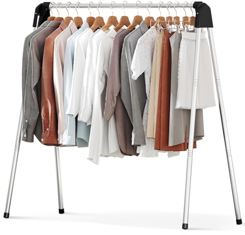 APEXCHASER Clothes Drying Rack Foldable, Stainless Steel Laundry Drying Rack Collapsible, Clothes Hanger for Sweater Baby Clothes Towel for Indoor & Outdoor, Portable Clothes Airer for Travel