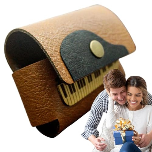 Tuxxjzm Étui pour écouteurs – Petite housse en cuir pour écouteurs, sacs de transport multifonctionnels, protecteur pour écouteurs avec porte-clés pour la plupart des écouteurs
