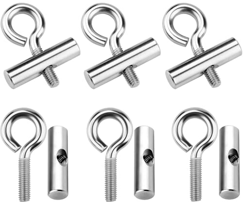 QckZee Kederschiene Zubehör Set – 6X M5 Kederleisten Ösenschrauben & 6X Kederstopper 8-10 mm – Wetterfeste Edelstahl Haken für Wohnwagen, Wohnmobile & Vorzelte