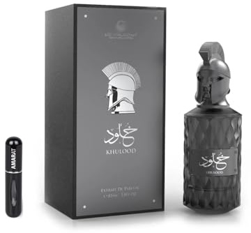 Profumo Khulood Extrait di Parfum 85 ml, profumo arabo unisex a lunga durata, con atomizzatore ricaricabile, fragranza fresca e legnosa con note di ananas, mela verde e muschio bianco (Khulood)