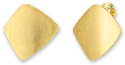 ARYIMYDP Schmerzfreie Ohrclips Gold aus Vergoldet in Quadratform, Ohrringe Ohne Ohrloch Clip Ohrringe, Geometrische Goldauflage für Damen/Mädchen Ohne Ohrlöcher