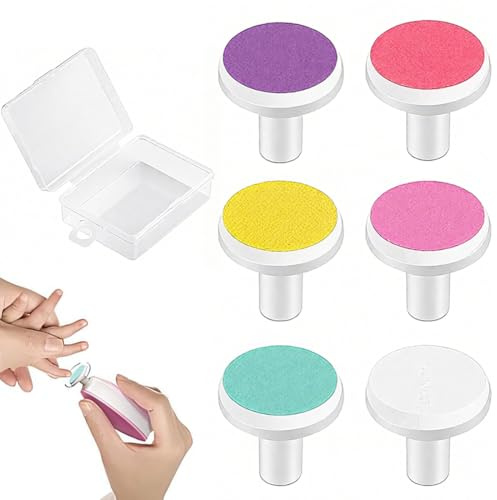 UIEXAY 6 Piezas Almohadillas De Lima De Uñas Eléctrica, Repuestos Eléctricos, Con Caja, Cuchillas Para Cortaúñas, Compatible Con Limas De Uñas Estándar Para Bebés A Partir De 1 Meses