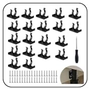 Sockelleisten Clips 20 Stück Küchensockel Befestigung mit 40 Schrauben Sckelleiste Küche Küchensockel Befestigung Clips KüChe Sockel mit Schraubenzieher Sockel Clip für 27-35mm Küchenfüße, Schwarz