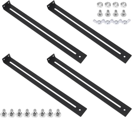 Zilimontt Kit de réparation de tiroir pour meubles en panneaux de particules de bois MDF avec revêtement en acier et revêtement noir pour une installation facile (2 ensembles)