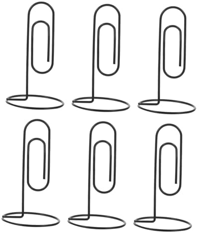 SOPOTUTU 6 Pièces Porte-mémos Métalliques Style Scandinave Noir Supports Polyvalents pour Notes, Photos, Numéros de Table, Cartes de Menu et Affichages sur Bureau