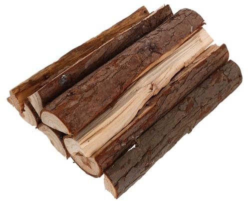 UTHCLO Leña Decorativa Natural 25cm Con Cubierta, Troncos De Abedul Para Chimenea, Madera Para Fogatas y Decoración Interior y Exterior, 8 Piezas Resistentes Intemperie Para Hogar y Jardín