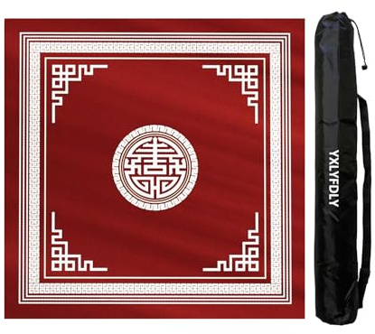 YXLYFDLY Tapete de juego Mahjong de estilo chino con bolsa de transporte de goma antideslizante y silenciosa para póquer, cartas, juegos de mesa y azulejos (85 cm)