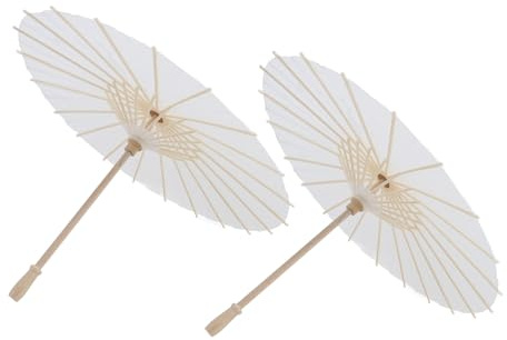 Qcwwy Papeles Engrasados ​​Paraguas de Pintura 2 Piezas Paraguas de Papel Papeles Engrasados ​​Pintura Andamio de bambú Decorativos de Estilo Japonés Chino Sombrilla Al óleo DIY para Accesorios de