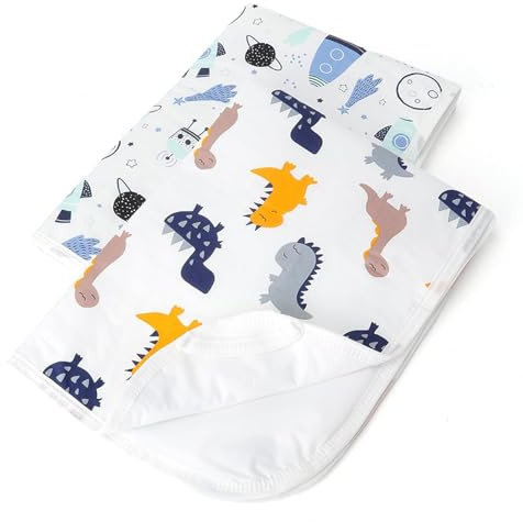 Gansdnek Lot de 2 matelas à langer pour bébé, Matelas a Langer 50 x 70cm, lavables, pour bébés et tout-petits, imperméables, respirants, réutilisables