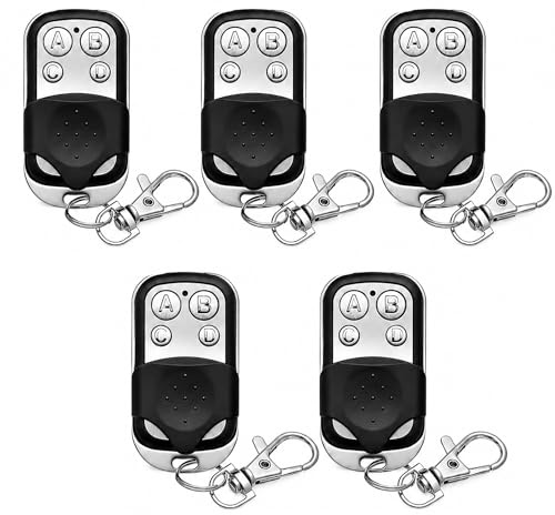 5 Pezzi Telecomando Universale Cancello 433,92 MHz Codice Fisso Bip Cancello Universale Senza Fili Compatibile 4 Pulsanti Tasti Copiosi per Auto e Porta del Garage