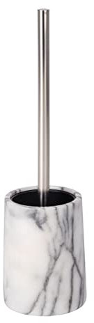 Wenko Onyx Juego para El WC, Mármol, Blanco, 10x10x41 cm