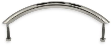 Wellenshop® Boot-Handlauf Edelstahl, Poliert, Silber, 405 mm Länge, Geländer