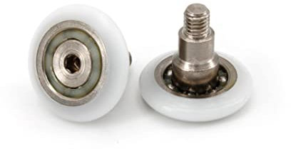 Cuscinetti Box Doccia VR - KIT 2 PEZZI Rotelle a Sfera di Ricambio in Acciaio Ruote Box Doccia per Porte a Scorrimento 22x4,7x19 M5 INOX