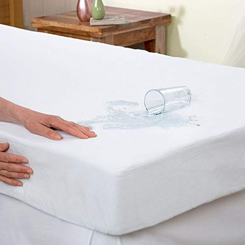Elegant Comfort Premium Terry-Cotton Surface 100% Waterproof Mattress Protector - Vinyl Free - Fitted Mattress Cover, Queen