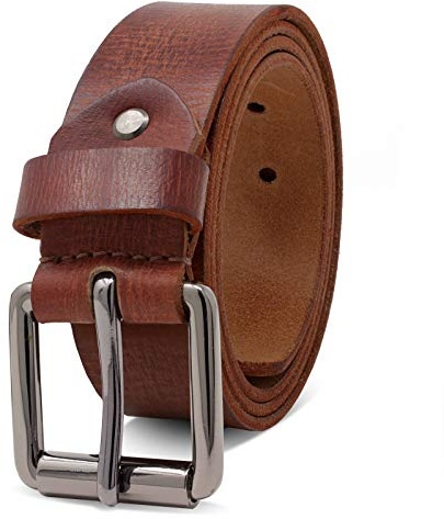 ROYALZ 'Richmond' Ledergürtel Herren aus robusten 4mm Büffel-Leder, Vintage Jeans-Herren-Gürtel mit Dornenschließe Voll-Leder 38 mm