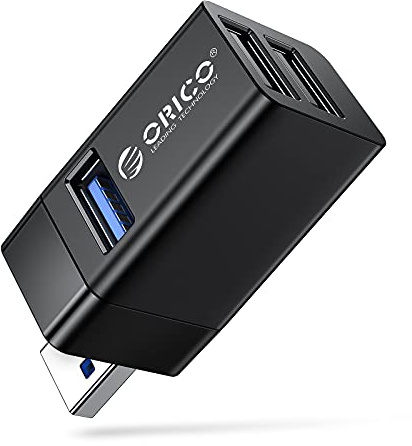 ORICO Mini Hub 3 Puertos, Adaptador Portátil Con 1 USB 3.0 y 2 USB 2.0, Alta Velocidad Para Ordenador Portátil MacBook Sobremesa Unidad Flash Impresora Teclado Ratón