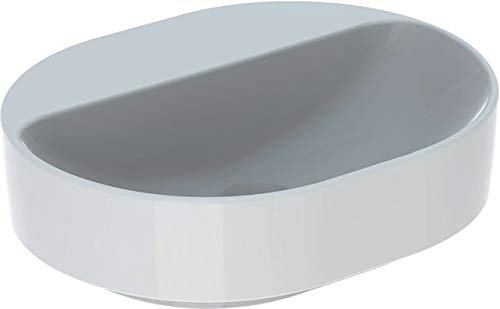 Geberit VariForm Aufsatzwaschtisch elliptisch, 500x400mm, mit Hahnloch, ohne Überlauf, 500.776.01.2, Farbe: Weiß