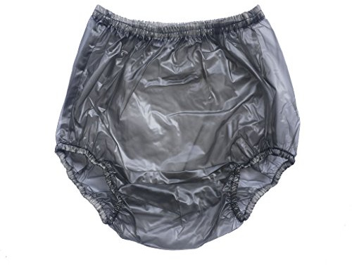 Haian Inkontinenz-Slips für Erwachsene zum Überziehen aus Kunststoff, Größe 3XL, durchsichtiges Schwarz, 3er-Pack