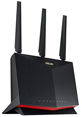 ASUS RT-AX86U Router Estendibile Gaming, AX5700 Dual Band WiFi 6, WiFi 6 802.11ax, Mobile Game Mode, AiProtection, Mesh WiF, 2.5G Port, Gaming Port, Adaptive QoS, Port Forwarding
